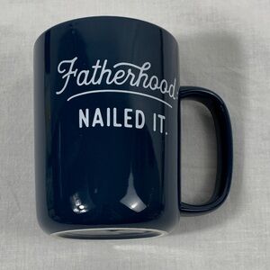 Navy Blue Stoneware “Fatherhood Nailed It “Mug Father Inspiration
